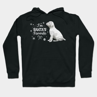 Santa's Favorite, Christmas White Boxer Dog Hoodie